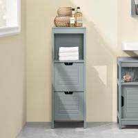Armario de Suelo para baño Mueble Columna de baño con 2 Cajones y 1 Estantes Blanco 30 x 30 x 89 cm Blanco - details 18