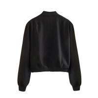 BUNO-Chaqueta Bomber de manga larga de Color liso para mujer, abrigo Vintage con cremallera a la moda, Tops, chaquetas básicas holgadas elegantes para mujer - details 24