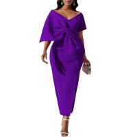 BUNO- vestido de verano de manga corta con lazo de talla grande para discoteca, vestidos grandes lisos para mujer, vestido ajustado de fiesta con curvas - details 1