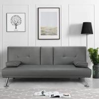 Sofá Cama Plegable de Poliéster 2 Plazas Soporte de Botella 167 X94 cm Max Capacidad 350 KG Gris - details 35