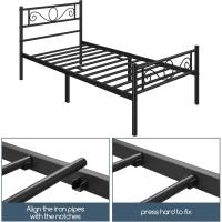 Cama Individual Hierro Cama Metálica para colchón de 90 x 190cm Cama Industrial Estructura Metal - details 76