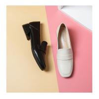 Cabeza cuadrada boca poco profunda, tacón grueso, suela suave, mocasines de aumento de altura, interior para mujer - details 12