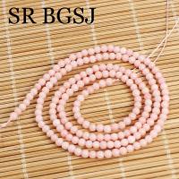 2mm muy pequeño redondo rosa claro Natural mar bambú Coral suelto DIY collar fabricación de joyas cuentas de semillas 15 pulgadas - details 5