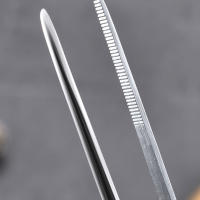 Pinzas de acero inoxidable gruesas de alta precisión para reparaciones electrónicas y arte de uñas, alineación perfecta, agarre - details 6