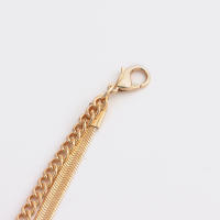 Collar de cadena de hueso de serpiente con agujero pequeño de doble capa Simple, estilo Punk femenino, ancla Jean - details 7