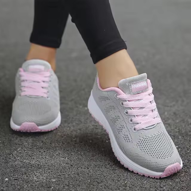 Zapatillas deportivas ligeras para mujer, zapatos informales transpirables, tenis blancos - 1