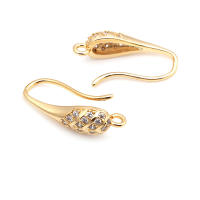Ganchos de Pendientes de Brasso Dorado 18K con Zirconia Accesorios de Joyería DIY de Alta Calidad para Mujeres - details 0