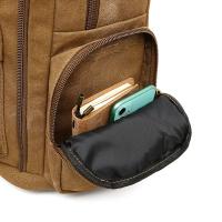 Mochila de lona de moda para hombre, bolso escolar informal Retro, Asa superior y gran capacidad, mochila d - details 20