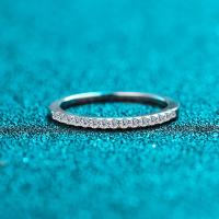 Anillo de Plata Esterlina S925 Plato de Oro Blanco 18k Anillo de Compromiso de Boda 1,5mm Color D - details 2