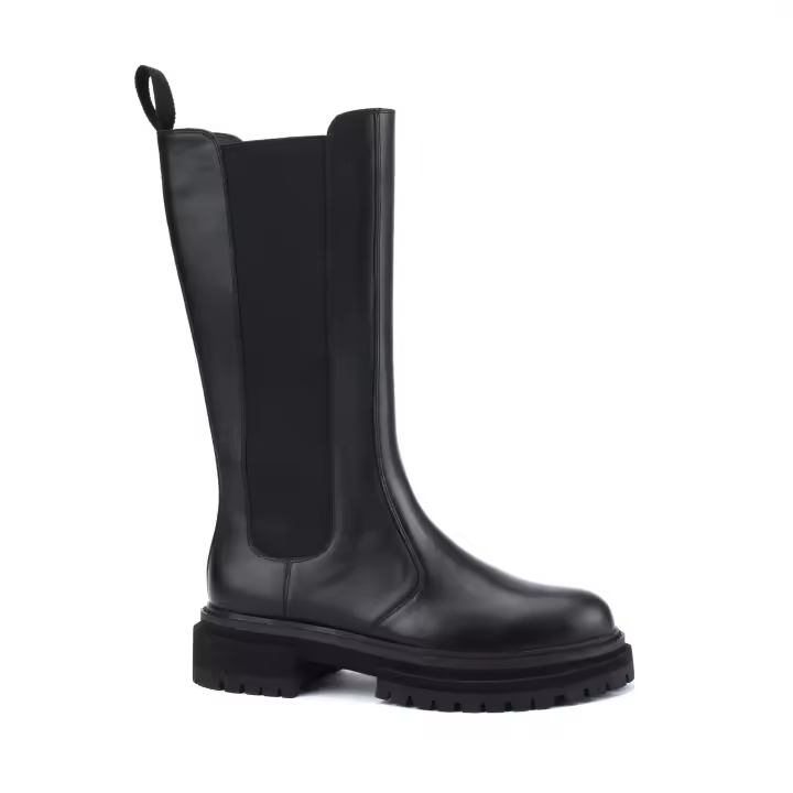 Botas Chelsea de diseñador para mujer, calidad, impermeable, cuero genuino, parte inferior gruesa, plantilla alta de PU - 1