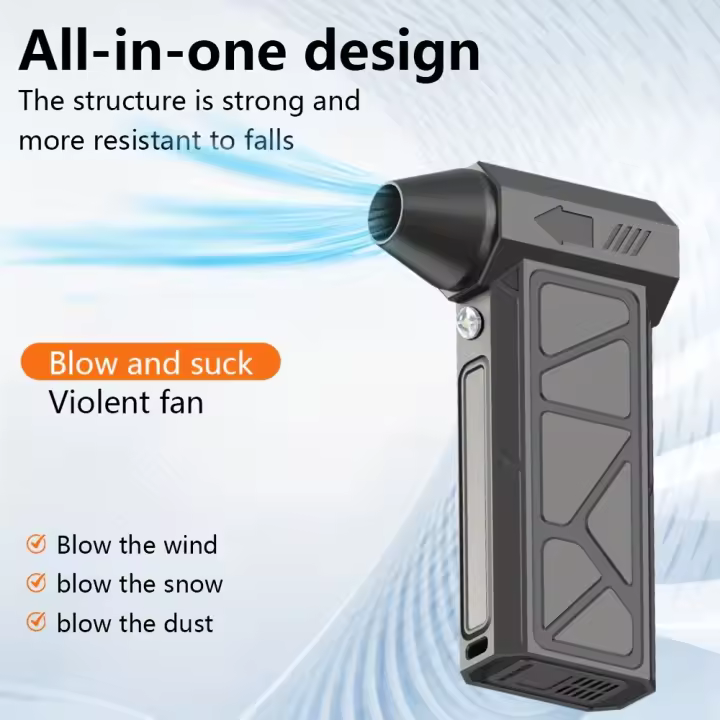 Ventilador Turbo Portátil Cargado USB, Alta Velocidad de 130000 RPM, Diseño Compacto y Ligero para Secado de Coche, Limpieza, Acampada, Barbacoa al Aire Libre - 1