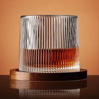 Regalo creativo con taza de cristal Base, rotación 360, vaso de whisky giratorio de 300ML, vaso de cristal para ron - details 6