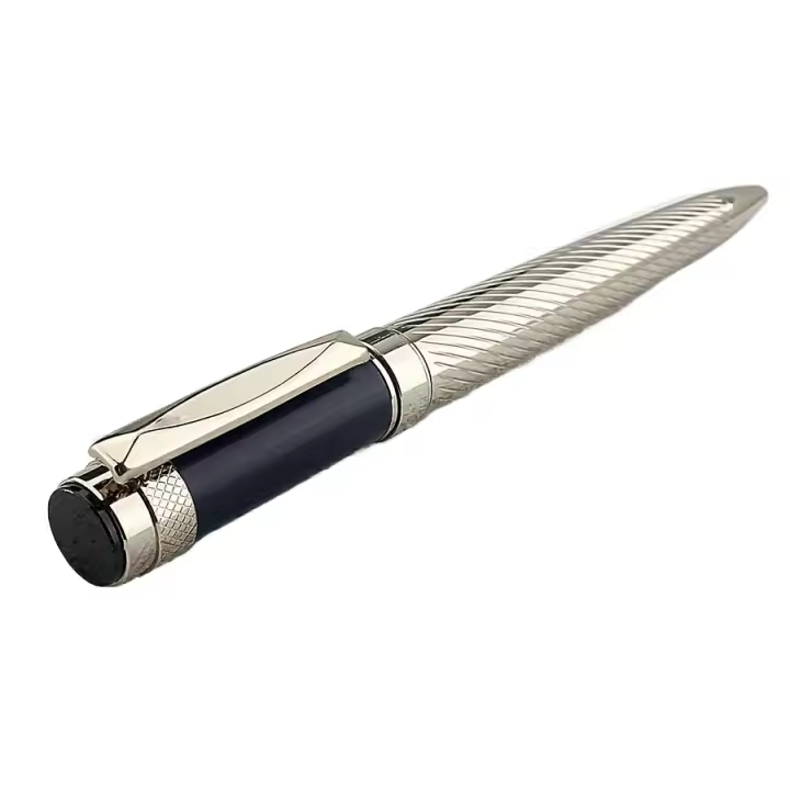 1 ud., Bolígrafo de Metal, Bolígrafo de Firma Retráctil con Carcasa Metálica, Tinta Negra, Punta Media 1.0mm - 1