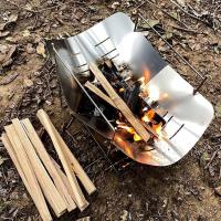 Estufa de cocina plegable portátil para exteriores, de madera para acampar, a prueba de viento, parrilla para barbacoa de montaña y mochilero - details 2
