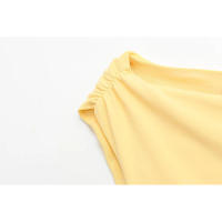 Elegante Vestido de Verano Largo TRAFZA 2025 Vestido Amarillo con Cuello Redondo y Pliegues, Sin Mangas con Cremallera - details 3