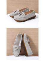 Zapatos de suela gruesa súper suaves y cómodos para mujer en primavera, nuevos zapatos sin cordones de suela suave de cuero genuino con suela de piel de vaca para madres de mediana edad y ancianas. - details 1