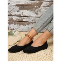 Nuevos Zapatos planos con punta puntiaguda para oficina, barco, Color sólido, tejidos, sin cordones, zapatillas De Ballet informales, mocasines para Mujer, Zapatos De Mujer - details 8