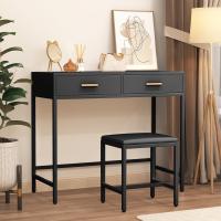 Maquillaje, Tocadores Maquillaje Morno Taburete, Mesa Maquillaje 2 Cajones, Blanco H1302 - details 7