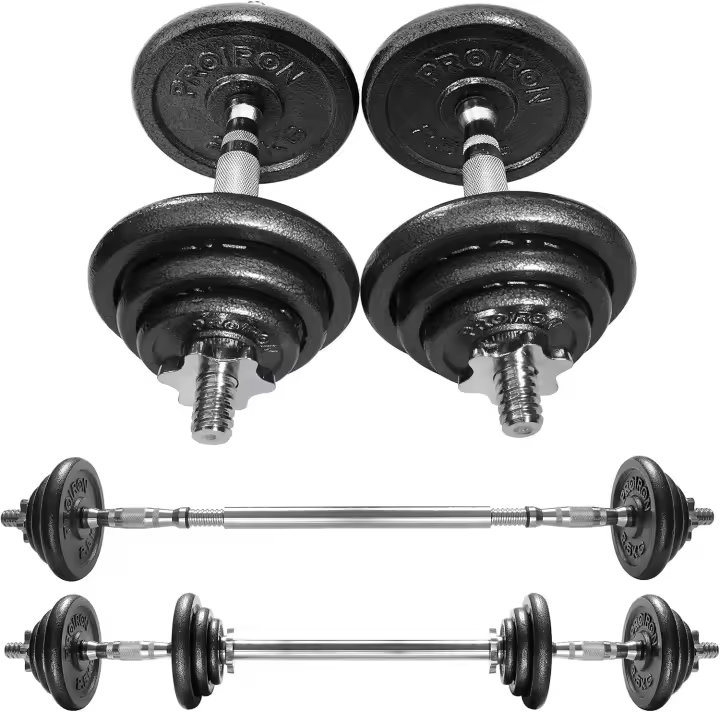 Kit de Mancuernas Ajustables de Hierro Fundido Juego de Pesas con Barra de Conexión para Halterofilia, Culturismo, Fitness en Casa - 1