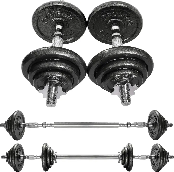 Kit de Mancuernas Ajustables de Hierro Fundido Juego de Pesas con Barra de Conexión para Halterofilia, Culturismo, Fitness en Casa - 1