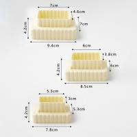 Moldes redondos rectangulares para galletas, utensilios de plástico para hornear, herramientas de estilo para hornear, Material de grado alimenticio multifunción, 3 piezas por juego - details 4