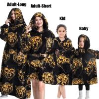 Sudaderas con capucha de gran tamaño para niños y mujeres, sudaderas con capucha de Panda, oso, aguacate, León, dibujos animados, Halloween, familia, mantas largas de TV, invierno, nuevo - details 19