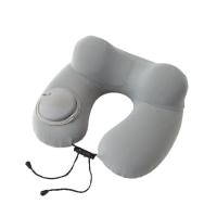 Almohada de viaje inflable en forma de U, cojín de soporte para el cuello con presión suave de la mano, con bolsa de almacenamiento, almohadilla para reposacabezas para ahorrar espacio, coche - details 8