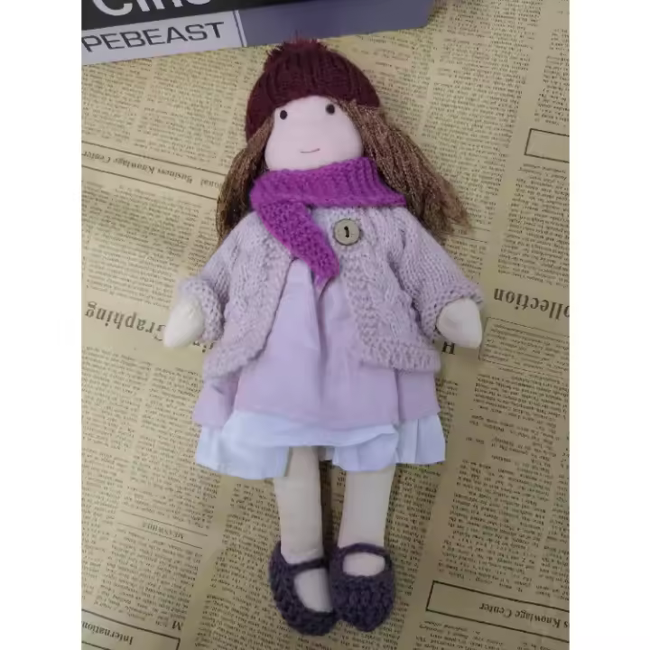 Muñeca de algodón Waldorf, figura de artista artesanal, tejido de pulgar de Navidad - 1