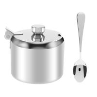 Tarro de condimentos de acero inoxidable con tapa y cuchara, tazón de azúcar, vajilla, contenedor de especias - details 2