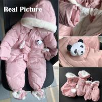 Pelele de invierno para bebé recién nacido, mono cálido con guantes de Panda para niño, ropa infantil de algodón y terciopelo, ropa con capucha para niña de 0 a 18M - details 7