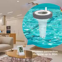 Termómetro inalámbrico flotante para piscina, dispositivo con Monitor de temperatura interior, reloj para estanque, bañera de hidromasaje y Acuario - details 13