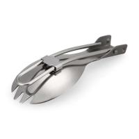Vajilla plegable de titanio pulido mediano Lixada Spork, utilizada para cenas al aire libre, VIES, camping, mochilas - details 4