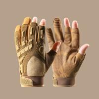 Guantes de motocicleta de tres dedos, manoplas de dedo de carreras antideslizantes Vintage, guantes sin dedos resistentes al desgaste para hombres - details 1