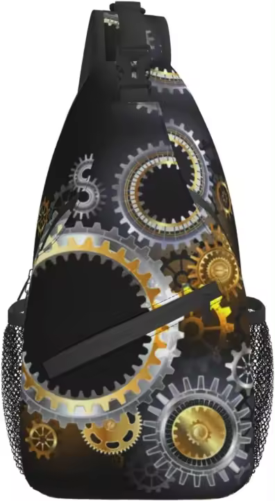 Bolso bandolera Steampunk para viaje y senderismo, mochila informal Vintage, bolso de hombro con reloj - 1