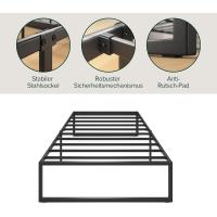 Cama Lorelai 100 x 200 cm Altura 36 cm con Espacio Almacenamiento Debajo la Cama Cama Metal Negro - details 4