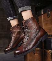 Botas de moto con estilo logo Dropshipping, botas Martin de cuero para exteriores para hombre - details 3