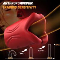 Leten masturbador masculino estimulador de entrenamiento vibrador con Control de aplicación anillo de retardo glande entrenador juguete sexual para hombres - details 3