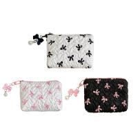 Organizador de maquillaje con lazo colgante, bolsa de cosméticos con cremallera de estilo coreano, bolsa de maquillaje Balletcore, monedero de gran capacidad para estudiante - details 0