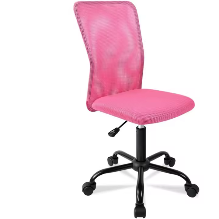 Escritorio ergonómico. Sin reposabrazos. Juvenil sin Brazos. Tela Transpirable. con Ruedas, giratoria. Negra. - 1