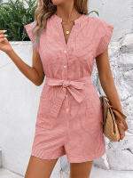 Mono de verano a rayas para mujer, mono de manga corta, pantalones cortos - details 37