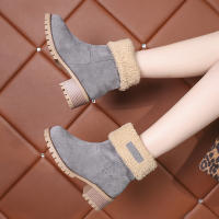 Botas de nieve cálidas para mujer, botines de lana, zapatos cómodos, informales, de media pantorrilla, invierno, 2023 - details 9