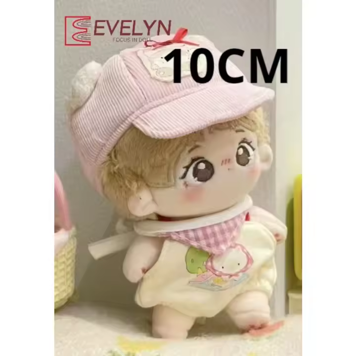 Evelyn (muñeca) 10cm Mini ropa de muñeca de peluche traje de juguete de peluche ropa de regalo amor y espacio profundo sombrero babero pantalones con tirantes - 1