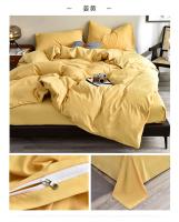 Juego de Ropa de Cama de Alta Calidad Amigable con la Piel en Negro Funda de Edredón Individual y Doble King Size Estilo Sólido - details 15