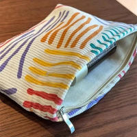 Bolsa de Cosméticos de Viaje a Rayas de Corduroy Organizador de Maquillaje de Belleza para Mujeres - details 1