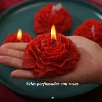 Velas perfumadas con flores de peonía a baja temperatura, regalos románticos de acompañamiento - details 1