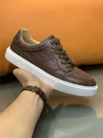Zapatos casuales de cuero vacuno rayado a mano de alta gama para hombre - details 27