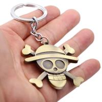 LLavero de Anime One Skull para hombre, sombrero de paja, Pirates Piece, Crew Luffy, regalo - details 2
