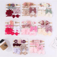 Set De 5 Diademas Elásticos Con Lazo Para Bebé Niña Algodón Nylon Decorativos Con Flores Bonitos Accesorios Para Cabello Para Niñas - details 2