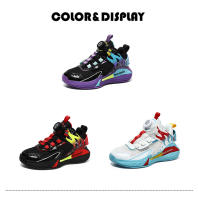 Nuevos zapatos ligeros de baloncesto para niños, zapatos deportivos con hebilla giratoria para niños, zapatillas deportivas transpirables para correr, zapatos de tenis para niños al aire libre - details 3