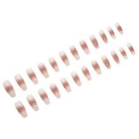 Uñas postizas cuadradas de presión larga, color nude, palo natural, decoraciones de uñas para mujeres y niñas - details 3